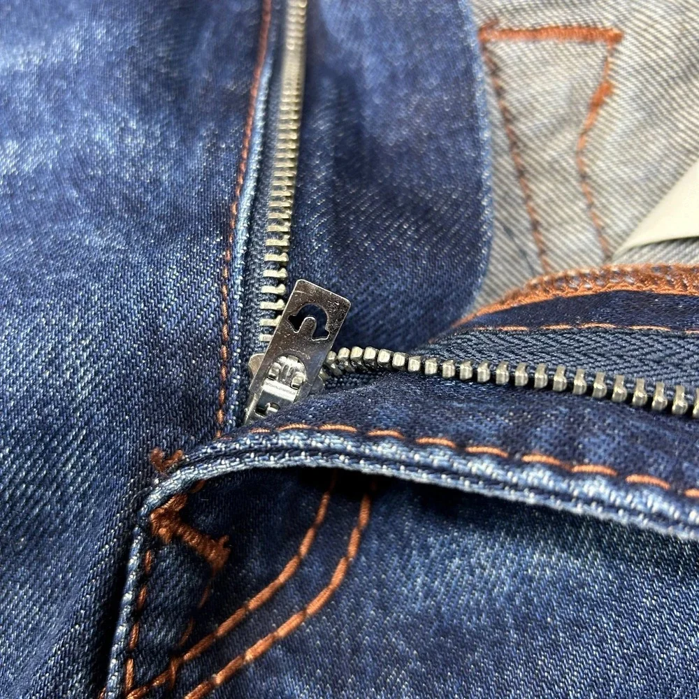 True Religion Ricky Relaxed Straight Jeans Mens 38 Blue Good Western Denim